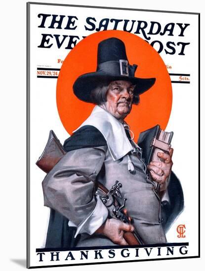 "Pilgrim," Saturday Evening Post Cover, November 29, 1924-Joseph Christian Leyendecker-Mounted Giclee Print