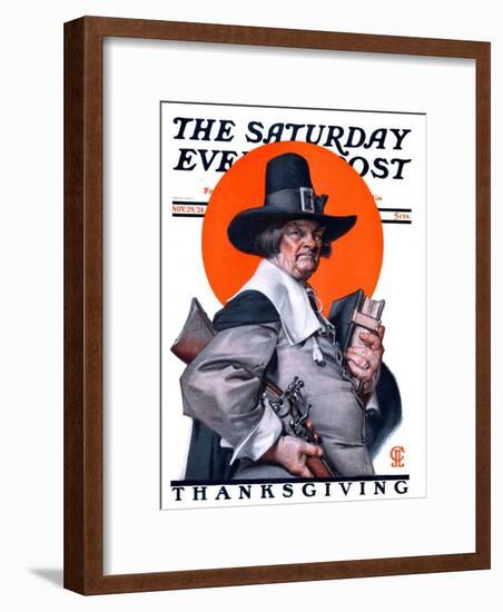 "Pilgrim," Saturday Evening Post Cover, November 29, 1924-Joseph Christian Leyendecker-Framed Giclee Print