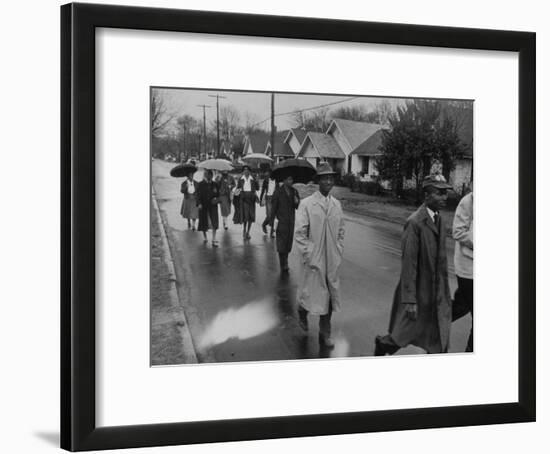 Pilgrimage Protest with Black Montgomery Citizens Walking to Work, in Wake of Rosa Parks Incident-Grey Villet-Framed Photographic Print