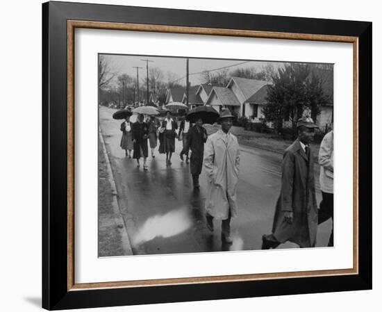 Pilgrimage Protest with Black Montgomery Citizens Walking to Work, in Wake of Rosa Parks Incident-Grey Villet-Framed Photographic Print