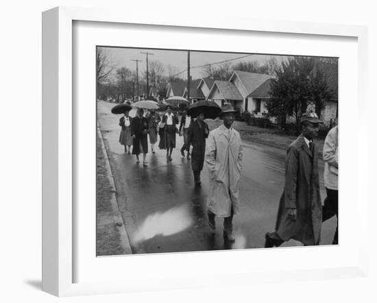 Pilgrimage Protest with Black Montgomery Citizens Walking to Work, in Wake of Rosa Parks Incident-Grey Villet-Framed Photographic Print