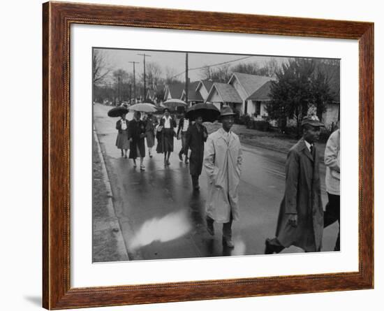 Pilgrimage Protest with Black Montgomery Citizens Walking to Work, in Wake of Rosa Parks Incident-Grey Villet-Framed Photographic Print