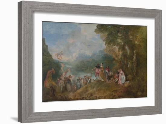 Pilgrimage to Cythera (Embarkation for Cyther), 1717-Jean Antoine Watteau-Framed Giclee Print