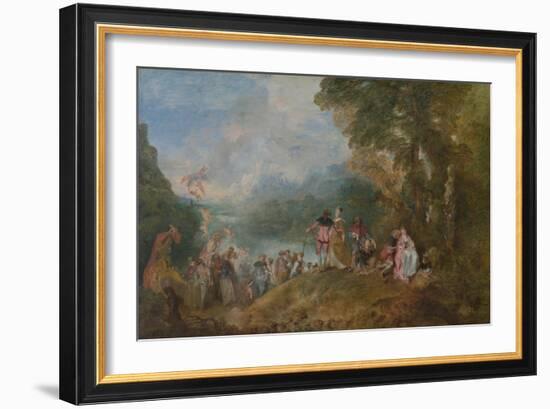 Pilgrimage to Cythera (Embarkation for Cyther), 1717-Jean Antoine Watteau-Framed Giclee Print