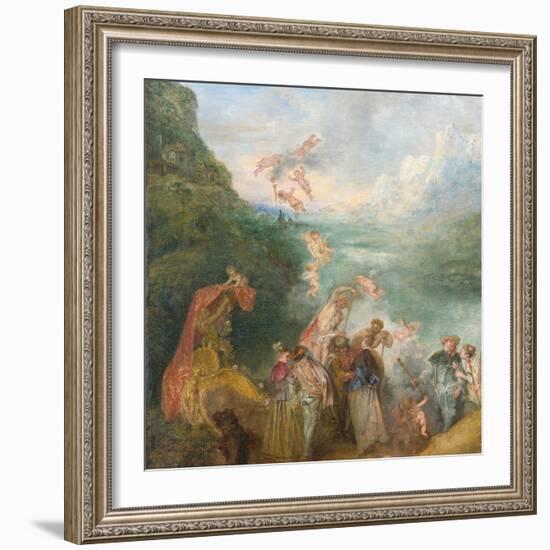 Pilgrimage to Cythera (Embarkation for Cyther) Detal: Putti, 1717-Jean Antoine Watteau-Framed Giclee Print