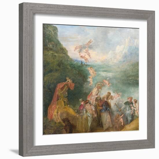 Pilgrimage to Cythera (Embarkation for Cyther) Detal: Putti, 1717-Jean Antoine Watteau-Framed Giclee Print