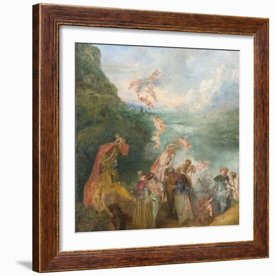 Pilgrimage to Cythera (Embarkation for Cyther) Detal: Putti, 1717-Jean Antoine Watteau-Framed Giclee Print