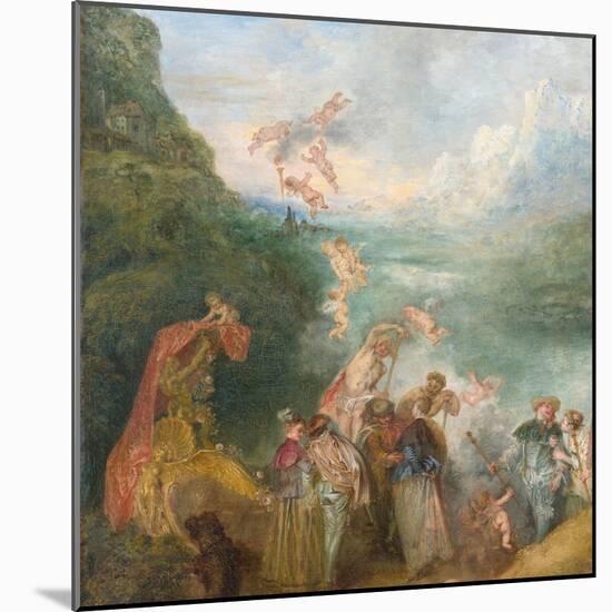 Pilgrimage to Cythera (Embarkation for Cyther) Detal: Putti, 1717-Jean Antoine Watteau-Mounted Giclee Print
