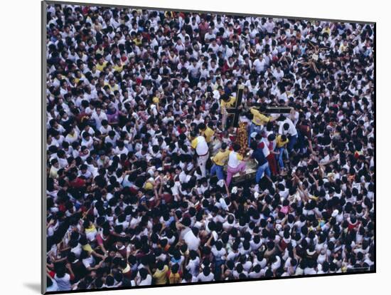 Pilgrims and Devotees Taking Part in Annual Black Nazarene Procession, Manila, Philippines-Alain Evrard-Mounted Photographic Print