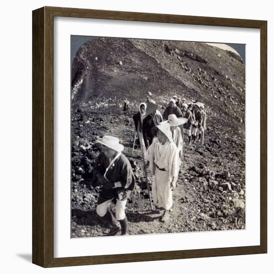 Pilgrims at the End of their Ascent of Mount Fuji (Fujiyam), Japan, 1904-Underwood & Underwood-Framed Photographic Print