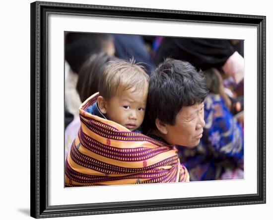 Pilgrims, Buddhist Festival (Tsechu), Trashi Chhoe Dzong, Thimphu, Bhutan-Angelo Cavalli-Framed Photographic Print