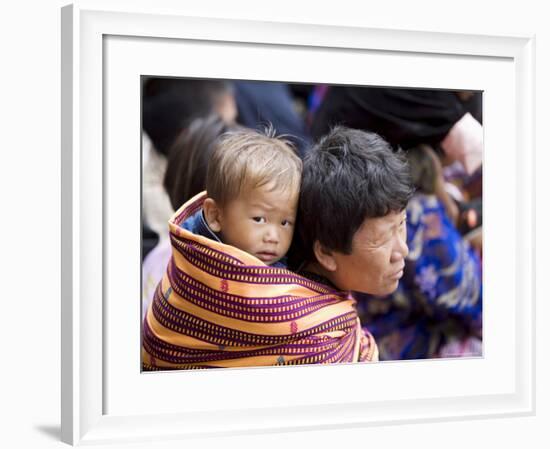 Pilgrims, Buddhist Festival (Tsechu), Trashi Chhoe Dzong, Thimphu, Bhutan-Angelo Cavalli-Framed Photographic Print