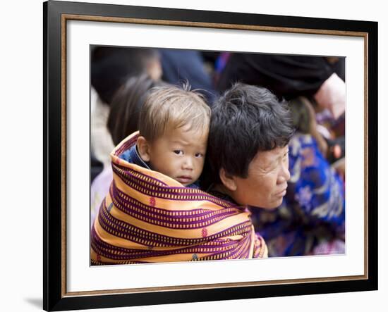 Pilgrims, Buddhist Festival (Tsechu), Trashi Chhoe Dzong, Thimphu, Bhutan-Angelo Cavalli-Framed Photographic Print