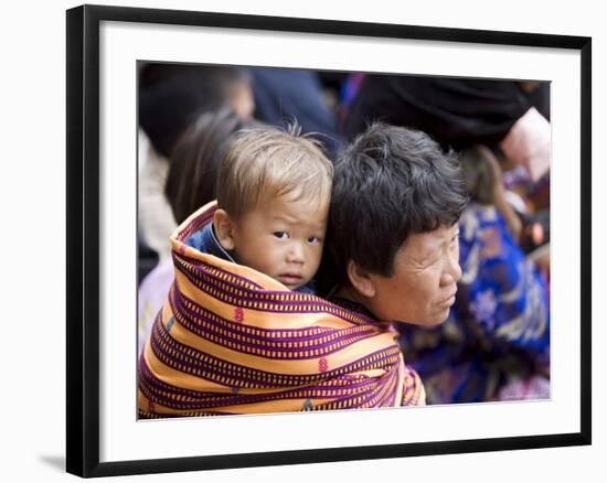 Pilgrims, Buddhist Festival (Tsechu), Trashi Chhoe Dzong, Thimphu, Bhutan-Angelo Cavalli-Framed Photographic Print