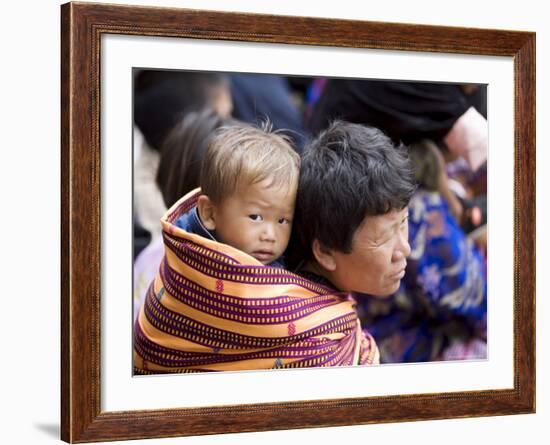 Pilgrims, Buddhist Festival (Tsechu), Trashi Chhoe Dzong, Thimphu, Bhutan-Angelo Cavalli-Framed Photographic Print