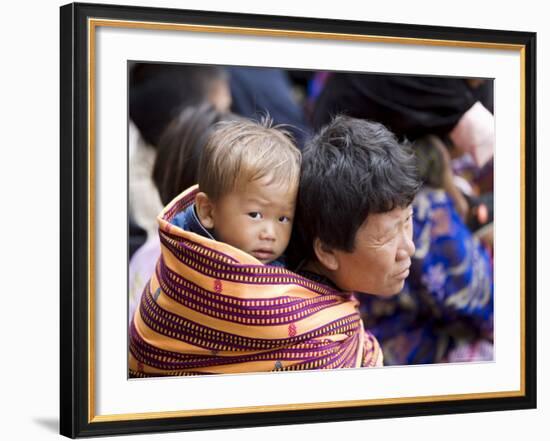 Pilgrims, Buddhist Festival (Tsechu), Trashi Chhoe Dzong, Thimphu, Bhutan-Angelo Cavalli-Framed Photographic Print