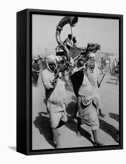 Pilgrims Gathering For Kumbh Mela, a Hindu Religious Celebration-James Burke-Framed Premier Image Canvas