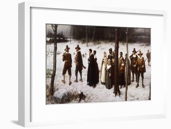 Pilgrims Going to Church, 1867-George Henry Boughton-Framed Giclee Print