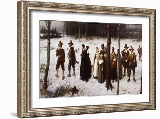 Pilgrims Going to Church, 1867-George Henry Boughton-Framed Giclee Print