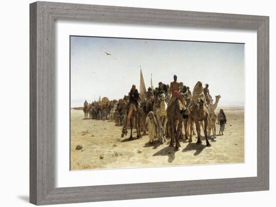 Pilgrims Going to Mecca (Pélerins Allant À La Mecque)-Leon-Auguste-Adolphe Belly-Framed Premium Giclee Print