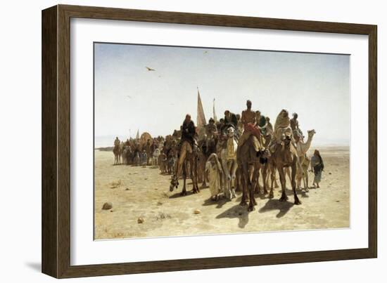 Pilgrims Going to Mecca (Pélerins Allant À La Mecque)-Leon-Auguste-Adolphe Belly-Framed Premium Giclee Print