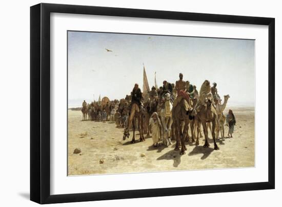 Pilgrims Going to Mecca (Pélerins Allant À La Mecque)-Leon-Auguste-Adolphe Belly-Framed Premium Giclee Print