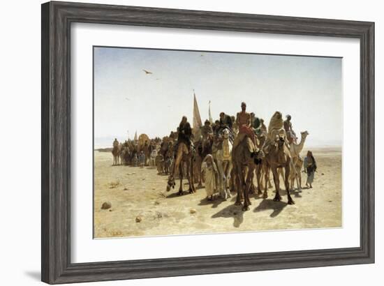 Pilgrims Going to Mecca (Pélerins Allant À La Mecque)-Leon-Auguste-Adolphe Belly-Framed Art Print