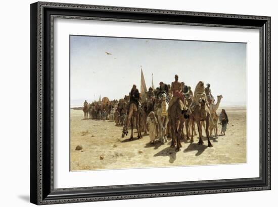 Pilgrims Going to Mecca (Pélerins Allant À La Mecque)-Leon-Auguste-Adolphe Belly-Framed Art Print