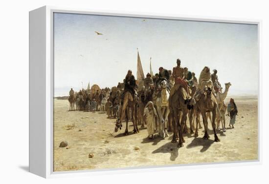 Pilgrims Going to Mecca (Pélerins Allant À La Mecque)-Leon-Auguste-Adolphe Belly-Framed Stretched Canvas