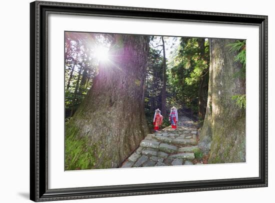 Pilgrims on Daimon-Zaka Nachi Tokaido Pilgrimage Route, Wakayama Prefecture, Honshu, Japan, Asia-Christian Kober-Framed Photographic Print