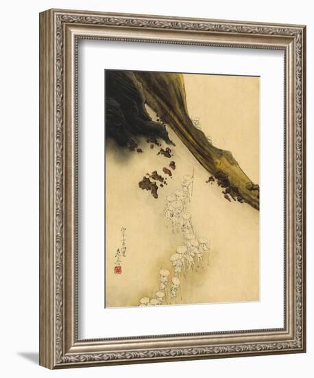 Pilgrims on the Slopes of Mount Fuji-Shibata Zeshin-Framed Art Print