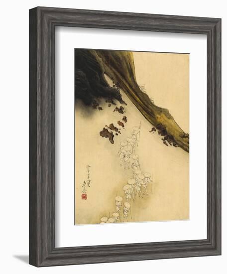 Pilgrims on the Slopes of Mount Fuji-Shibata Zeshin-Framed Art Print