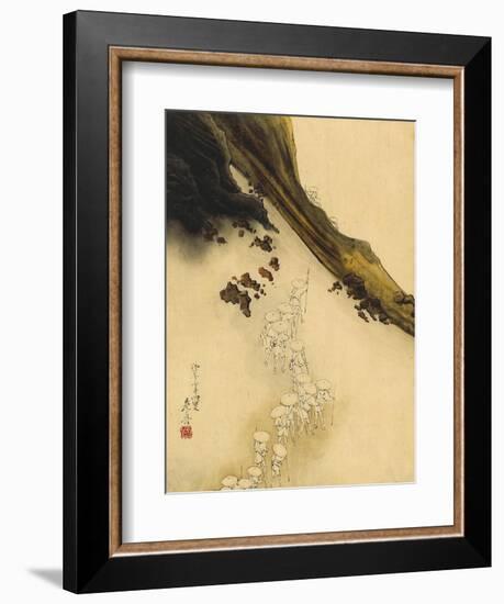 Pilgrims on the Slopes of Mount Fuji-Shibata Zeshin-Framed Art Print