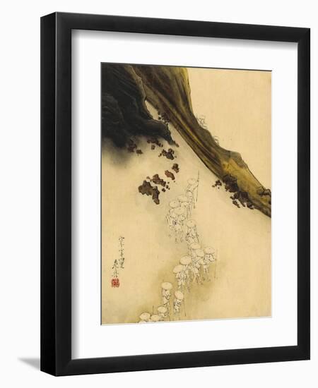 Pilgrims on the Slopes of Mount Fuji-Shibata Zeshin-Framed Art Print