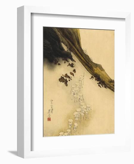 Pilgrims on the Slopes of Mount Fuji-Shibata Zeshin-Framed Art Print