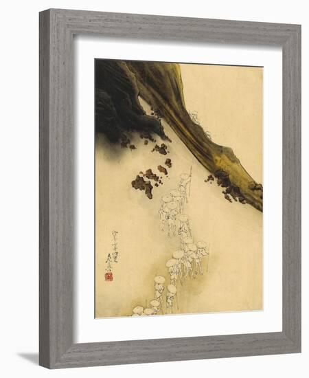 Pilgrims on the Slopes of Mount Fuji-Shibata Zeshin-Framed Art Print