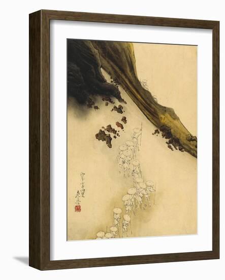 Pilgrims on the Slopes of Mount Fuji-Shibata Zeshin-Framed Art Print