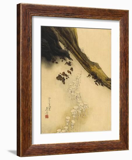 Pilgrims on the Slopes of Mount Fuji-Shibata Zeshin-Framed Art Print