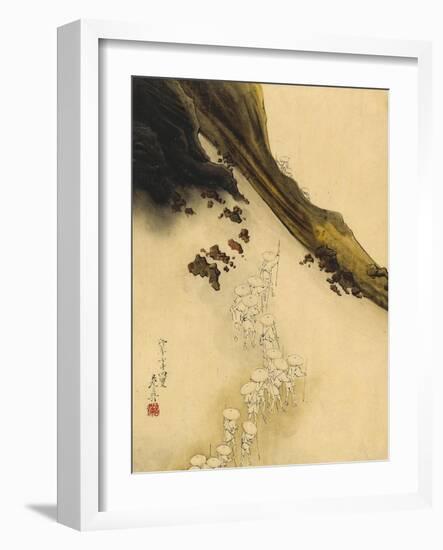 Pilgrims on the Slopes of Mount Fuji-Shibata Zeshin-Framed Art Print