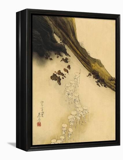 Pilgrims on the Slopes of Mount Fuji-Shibata Zeshin-Framed Stretched Canvas