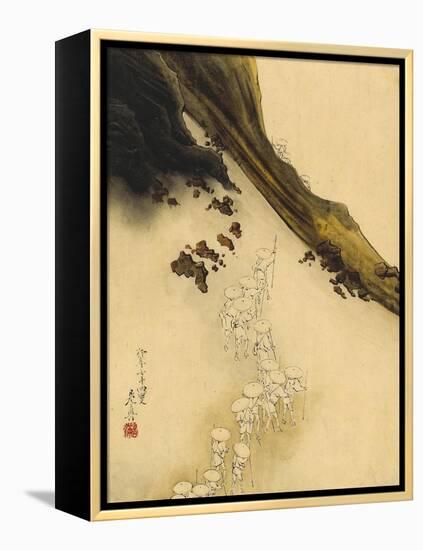 Pilgrims on the Slopes of Mount Fuji-Shibata Zeshin-Framed Stretched Canvas