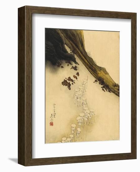 Pilgrims on the Slopes of Mount Fuji-Shibata Zeshin-Framed Art Print