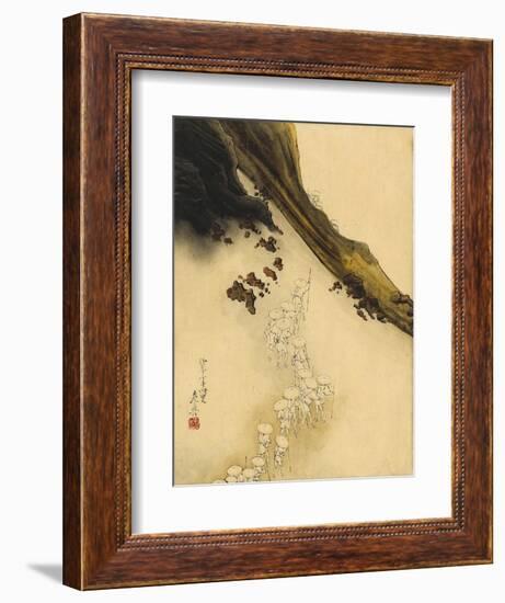 Pilgrims on the Slopes of Mount Fuji-Shibata Zeshin-Framed Art Print