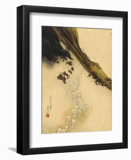 Pilgrims on the Slopes of Mount Fuji-Shibata Zeshin-Framed Art Print