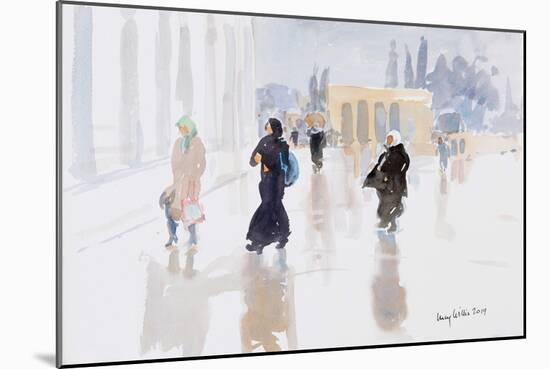 Pilgrims on the Temple Mount, Jerusalem, 2019 (W/C on Paper)-Lucy Willis-Mounted Giclee Print