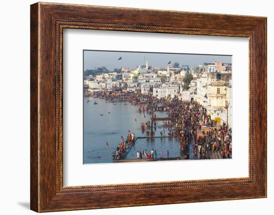 Pilgrims on their Way to Holy Pushkar Lake, Pushkar, Rajasthan, India-Peter Adams-Framed Photographic Print