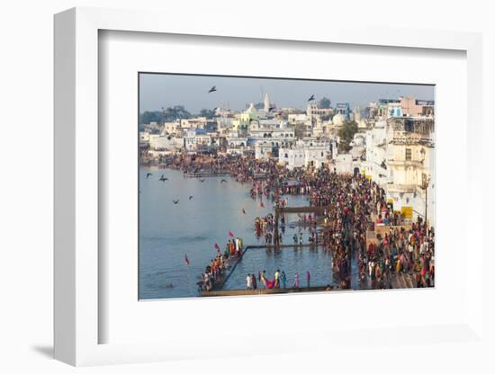 Pilgrims on their Way to Holy Pushkar Lake, Pushkar, Rajasthan, India-Peter Adams-Framed Photographic Print