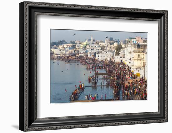 Pilgrims on their Way to Holy Pushkar Lake, Pushkar, Rajasthan, India-Peter Adams-Framed Photographic Print