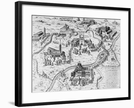 Pilgrims Visiting Seven Churches of Rome During Holy Year of 1575, Italy, 16th Century-null-Framed Giclee Print