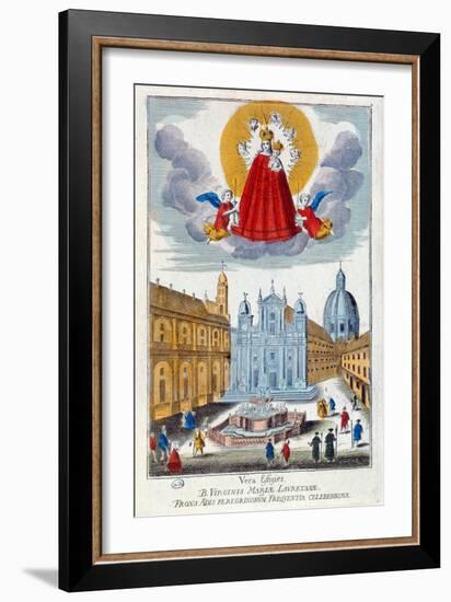 Pilgrims Visiting the Shrine of Our Lady of Loretto, 18th Century (Coloured Engraving)-French-Framed Giclee Print